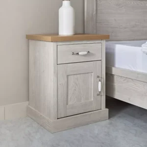 Scandi-White Simple Polish Bed with Light Brown Wood Accents - Image 3