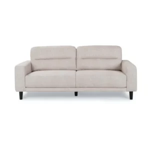 Timeless Beige Linen-Look Fabric Sofa with Contrast Black Tapered Legs - Image 3