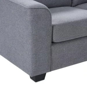 Simple Blue Jute L-Shaped Corner Sofa with Modern Minimalist Silhouette - Image 2