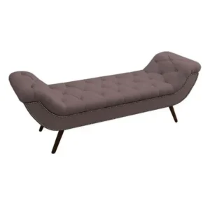 Classic Tufted Maroon Velvet Settee with Curved Arms and Studded Detail - Image 2