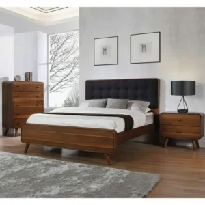 Modern Five-Door Wardrobe in Rich Walnut Finish with Integrated Drawers - Image 1