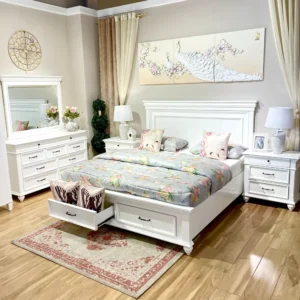 Victoria Classic White Deco Storage Bed with Drawers - Image 1