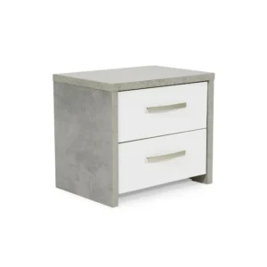 Modern Laminated Double Bed with Grey and White Two-Tone Finish - Image 3