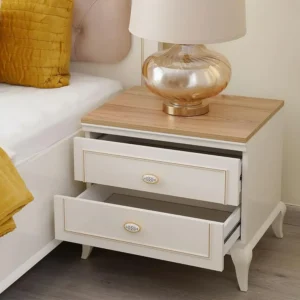 Royal Grandeur White and Pink Half Deco Luxury Bed - Image 3