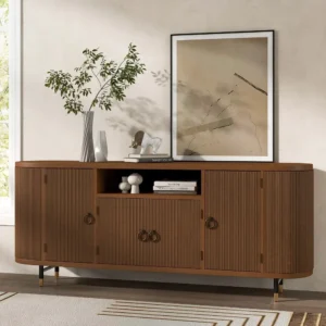 Classic Ribbed Brown Polish LCD Floor Unit with Oval Silhouette - Image 2