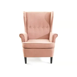 Classic Tufted Velvet Wingback Bedroom Accent Chair in Dark Brown Finish - Image 3