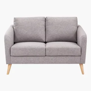 Scandinavian Inspired Grey Jute Sofa Set with Natural Oak Tapered Legs - Image 3
