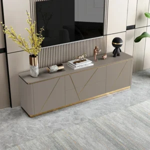 Sleek Deco LCD Floor Unit with Gold Inlay and Grey Finish - Image 1