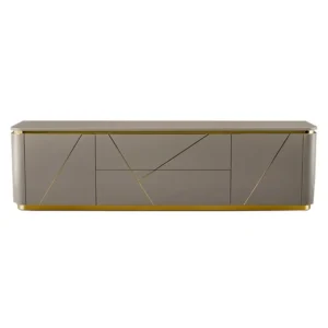 Sleek Deco LCD Floor Unit with Gold Inlay and Grey Finish - Image 3