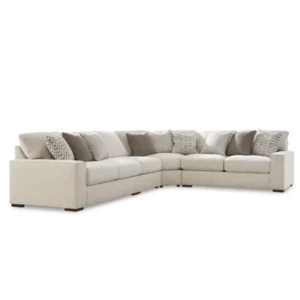 Large White and Dark Brown Multi-Seat Corner Sectional - Image 1