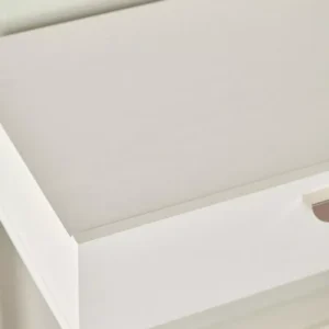 Minimalist White Modern Console Table with Dual Drawers and Slim Frame - Image 3