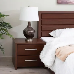 Classic Mahogany Finish Solid Wood Sleigh Bed Set - Image 3