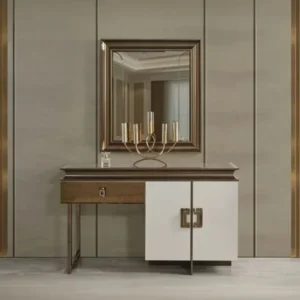 Turkish Style Half Deco Upholstered Bed in White and Brown Leather - Image 3