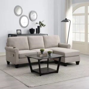 Modern Comfort L-Shaped Sectional Sofa with Integrated USB Charging Port - Image 1