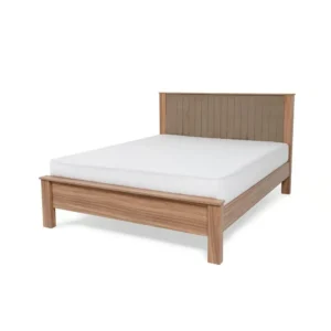 Modern Two-Tone Laminated Platform Bed with Integrated Storage - Image 3
