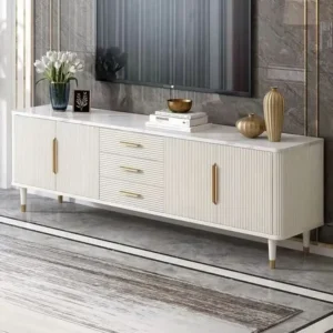 Turkish Style White Deco LCD Floor Unit with Gold Accents - Image 1