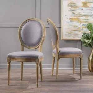 Versailles Luxury Grey Jute Dining Chairs with Fluted Legs - Image 1