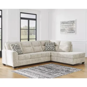 Large L-Shaped Sectional Sofa in Off-White Textured Jute - Image 2