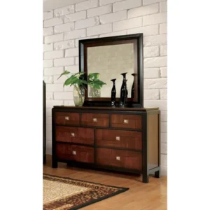 Classic Dark Brown Polish Bed with Intricate Wood Paneling - Image 2