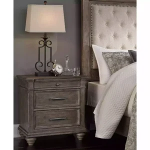 Traditional Luxury Dark Brown Polish Bed with Tufted Leatherette Headboard - Image 3