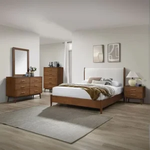 Modern Polish Bedroom Collection with Leather-Rite Padded Headboard - Image 1