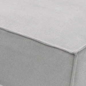 Modern L-Shaped Grey Fabric Sectional Sofa with Black Legs - Image 3