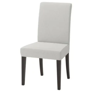 Simple White Leather Rite Dining Chair with Dark Brown Tapered Legs - Image 1