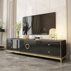 Elysian Turkish Style Black High Gloss LCD Floor Unit with Gold Trim - Image 1