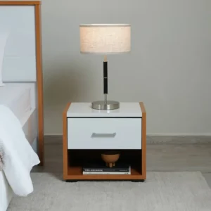 Linear Modern White and Brown Half Deco Platform Bed - Image 3