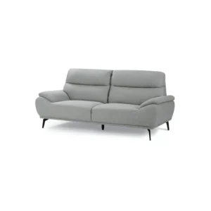 Contemporary Grey Jute Fabric seat with Fluted Stone Coffee Table - Image 3