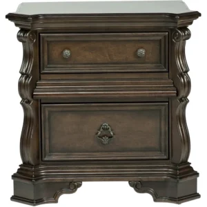 Grand Luxury Dark Brown Carved Sleigh Bed Set - Image 3