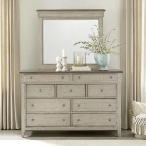 Classic Hand-Polished Off-White Bedroom Set with Panel Headboard and Matching Dresser - Image 2