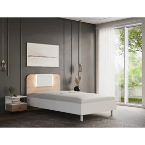 Mid-Century Modern Channel Tufted Grey Velvet seat with Gold Legs - Image 1