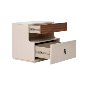 Turkish Beige Fabric Bed with Oversized Diamond Quilted Headboard - Image 3