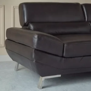 Turkish Style L-Shaped Sectional Sofa in Premium Brown Leather Rite - Image 2