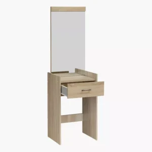 Minimalist Beige Laminated Dressing Table with Matching Stool - Image 2