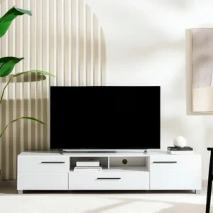 Serene All-White Modern LCD Console - Image 1