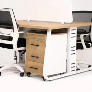 Slits Two Person Workstation with Central Storage - Image 3