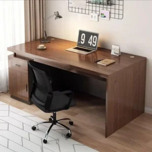 Executive One Person Workstation with Integrated Pedestal - Image 3
