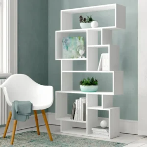 HALLWAY Geometrical Corner Shelf Unit – White - Image 1