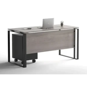Minimalist One Person Workstation with Mobile Pedestal - Image 2