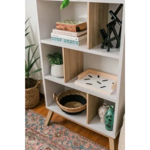 ATLAS Two-Tone Scandi-Style Bookshelf - Image 2