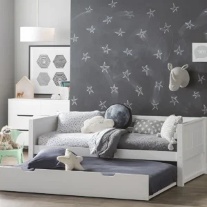 Classic White Wooden Daybed with Twin Pull-Out Trundle - Image 1