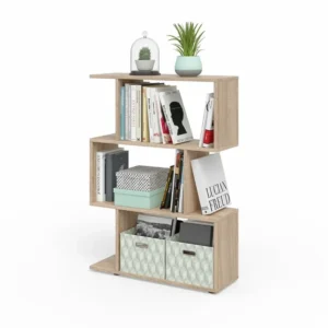 OEGAN S-Shaped Standing Display Rack – Light Brown - Image 2